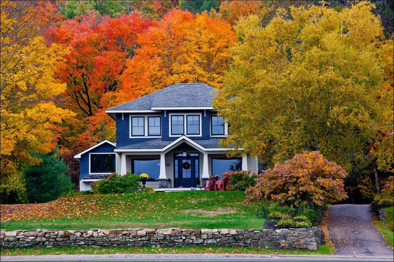 exterior home repaint blue fall