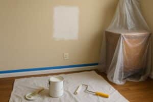 preparing wall with tool painting