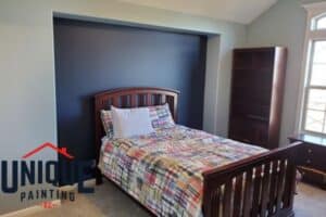 bedroom interior painting project by Unique Painting